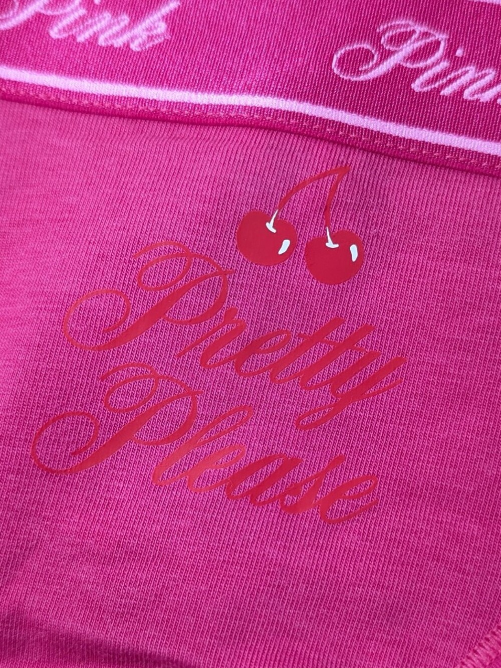 Victoria's Secret Pink Logo Cotton Hiphugger Medium VS Women Panty cherry 7jgn - Picture 4 of 8